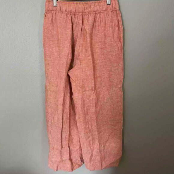 Brand New Tahari Orange Linen Wide Leg Pull-On Pants - Picture 3 of 6